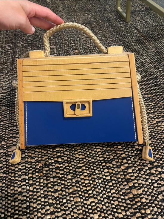 Nova Bossa Handbags - Nova Bossa wooden Two-Tone Blue and Tan Women’s Handbag